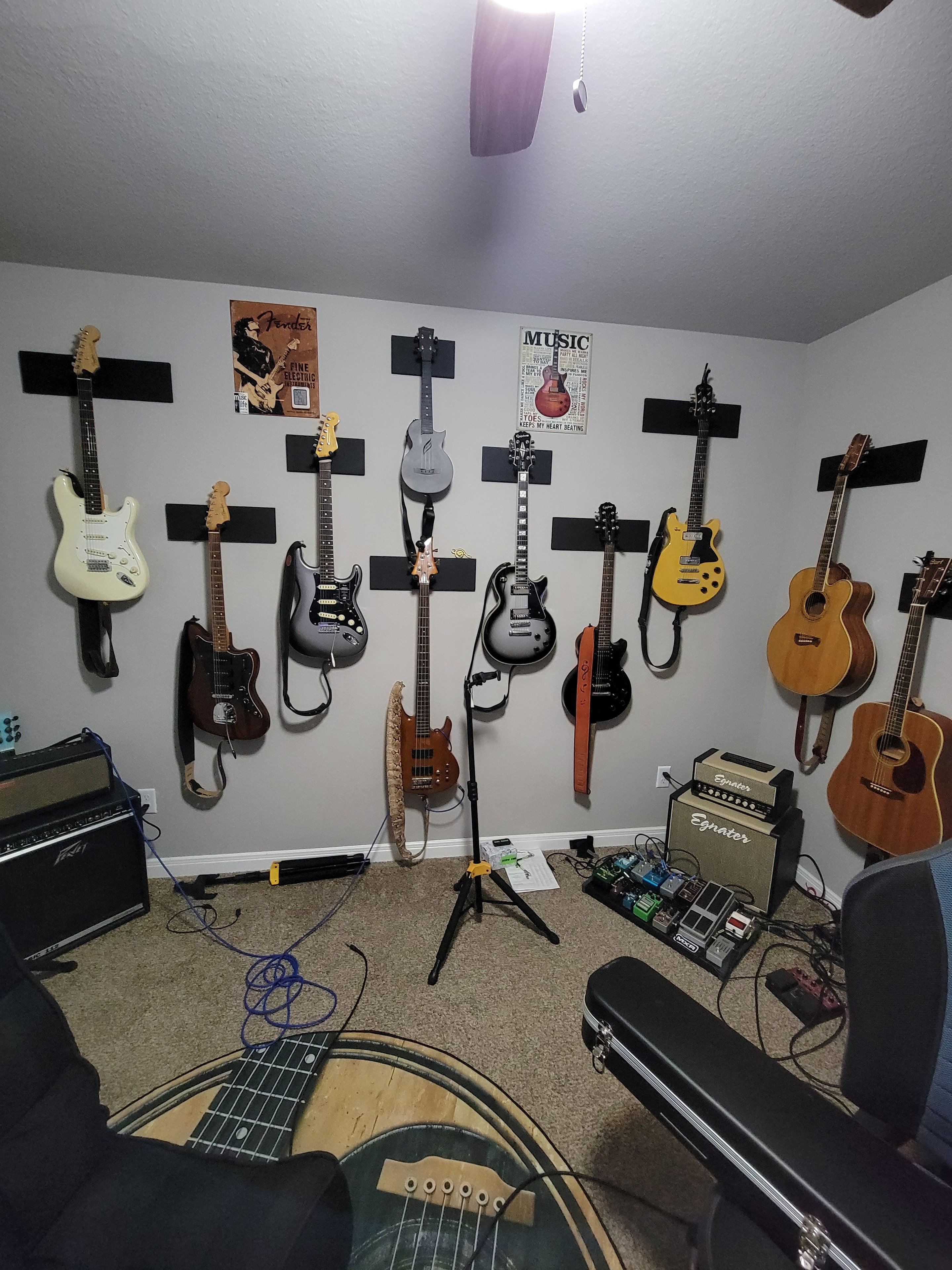Dark music recording studio